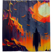 Abstracte Halloween nacht Douchegordijn (Voorkant)