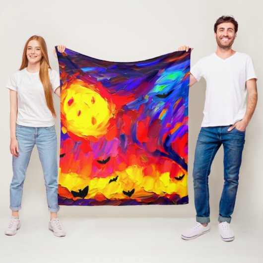 Abstracte Halloween nacht Fleece Deken (In situ)