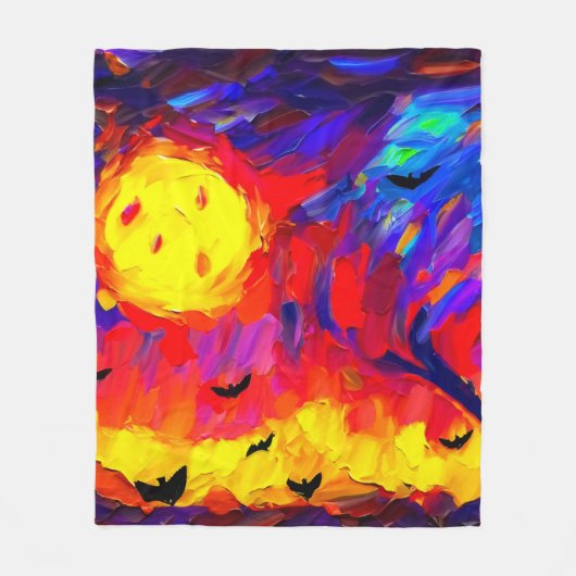 Abstracte Halloween nacht Fleece Deken (Voorkant)
