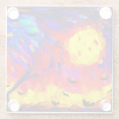 Abstracte Halloween nacht Glazen Onderzetter (Achterkant)