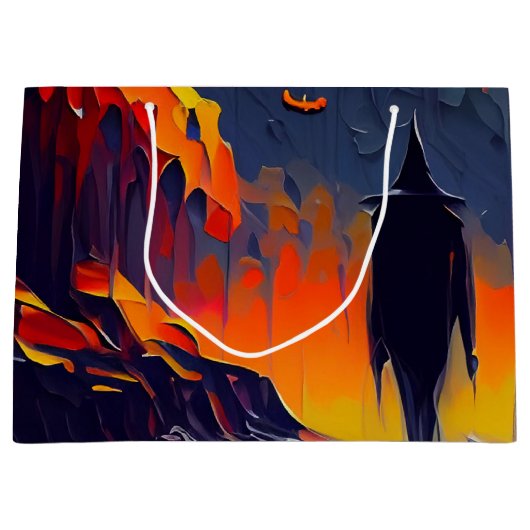 Abstracte Halloween nacht Groot Cadeauzakje (Voorkant)