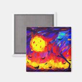 Abstracte Halloween nacht Magneet (Voorkant / Achterkant)