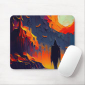 Abstracte Halloween nacht Muismat (Met muis)