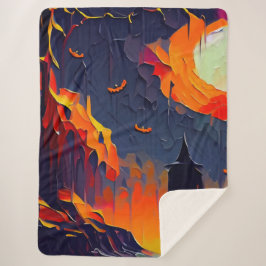 Abstracte Halloween nacht Sherpa Deken