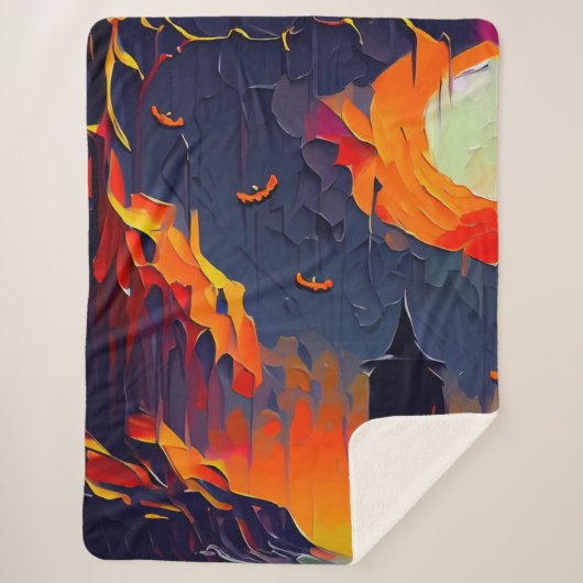 Abstracte Halloween nacht Sherpa Deken (Voorkant)
