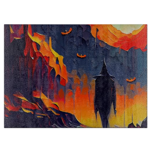 Abstracte Halloween nacht Snijplank (Voorkant)