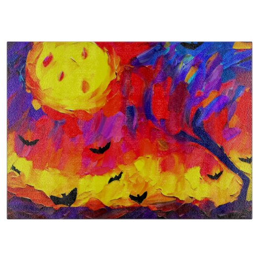 Abstracte Halloween nacht Snijplank (Voorkant)