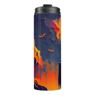 Abstracte Halloween nacht Thermosbeker