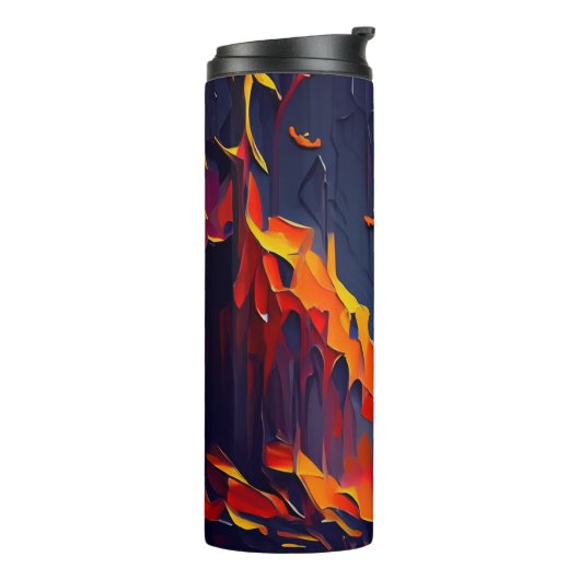 Abstracte Halloween nacht Thermosbeker (Gedraaid links)