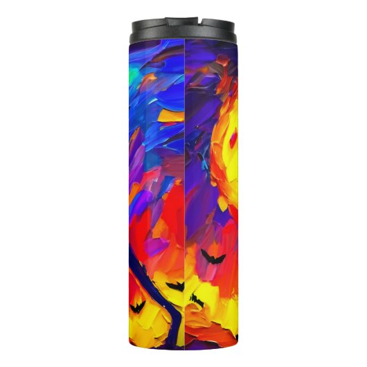 Abstracte Halloween nacht Thermosbeker (Achterkant)