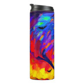 Abstracte Halloween nacht Thermosbeker (Geroteerd rechts)