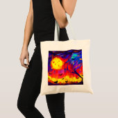 Abstracte Halloween nacht Tote Bag (Voorkant (product))
