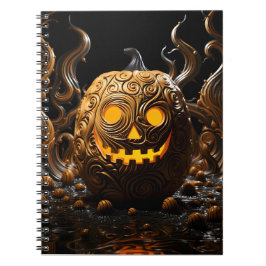Abstracte Halloween Sinaasappel Keramische Pompoen Notitieboek