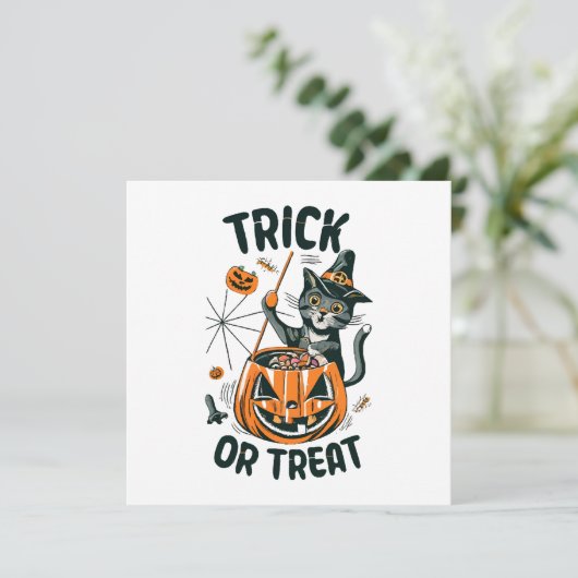 Abstracte Halloweenkat (Staand voorkant)