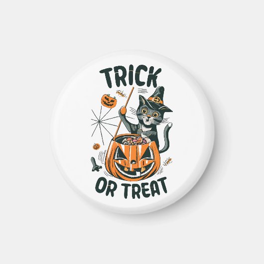 Abstracte Halloweenkat Magneet (Voorkant)