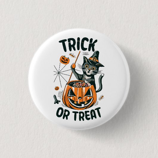 Abstracte Halloweenkat Ronde Button 3,2 Cm (Voorkant)