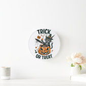 Abstracte Halloweenkat Ronde Klok (Huis)