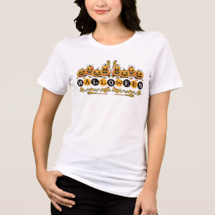 Abstracte Halloweenpompoenen en bezems Tri-Blend Shirt