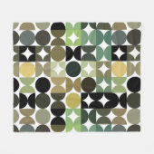 Abstracte halve cirkels model op fusiepatroon fleece deken (Voorkant (Horizontaal))
