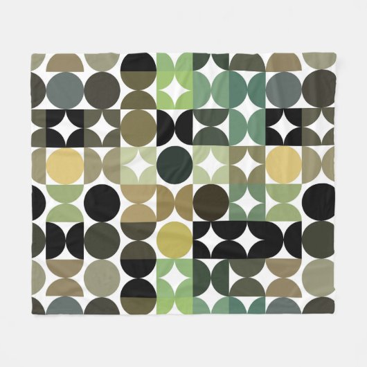 Abstracte halve cirkels model op fusiepatroon fleece deken (Voorkant (Horizontaal))