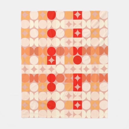 Abstracte halve cirkels model op fusiepatroon fleece deken (Voorkant)