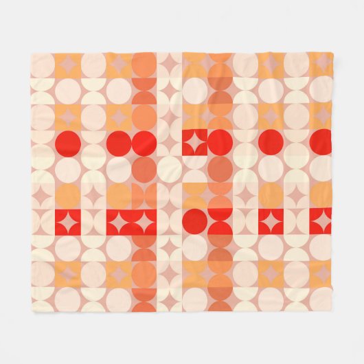 Abstracte halve cirkels model op fusiepatroon fleece deken (Voorkant (Horizontaal))
