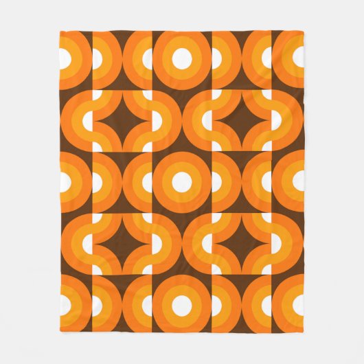 Abstracte halve cirkels model op fusiepatroon fleece deken (Voorkant)