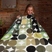 Abstracte halve cirkels model op fusiepatroon fleece deken