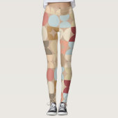 Abstracte halve cirkels model op fusiepatroon leggings (Voorkant)