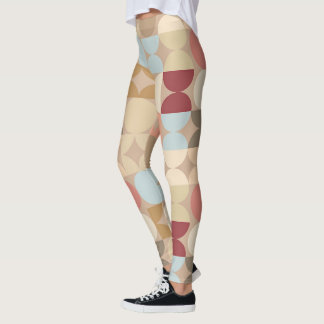 Abstracte halve cirkels model op fusiepatroon leggings