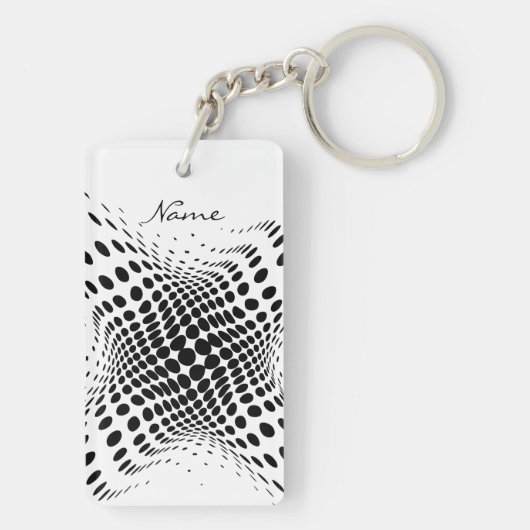 Abstracte halve toon Circles X Thunder_Cove Sleutelhanger (achterkant)