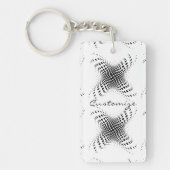 Abstracte halve toon Circles X Thunder_Cove Sleutelhanger (Voorkant)