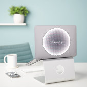 Abstracte halve toon pulserende Cirkel Thunder_Cov Sticker (Laptop op bureau)
