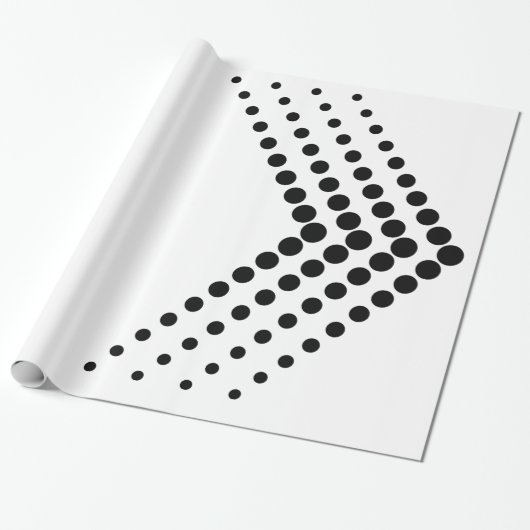 Abstracte halve toon pulserende cirkel Zigzag Chev Cadeaupapier (Uitgerold)