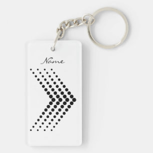 Abstracte halve toon pulserende cirkel Zigzag Chev Sleutelhanger