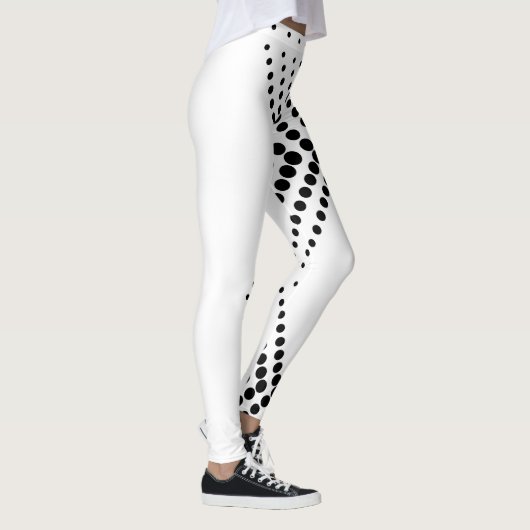 Abstracte halve toon pulserende cirkel Zigzag Leggings (Rechts)