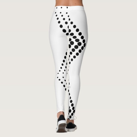 Abstracte halve toon pulserende cirkel Zigzag Leggings (Achterkant)