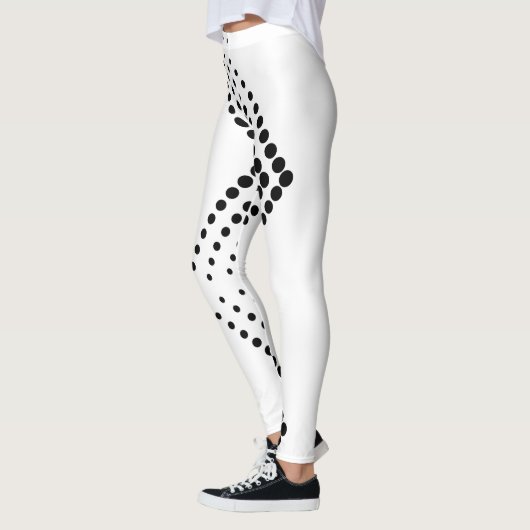 Abstracte halve toon pulserende cirkel Zigzag Leggings (Links)