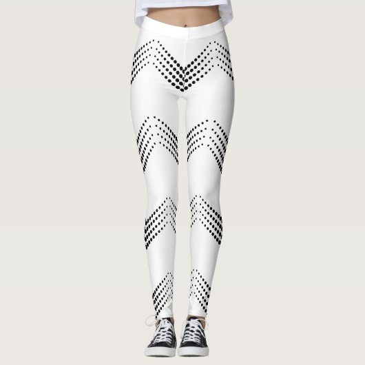 Abstracte halve toon pulserende cirkelbogen leggings (Voorkant)