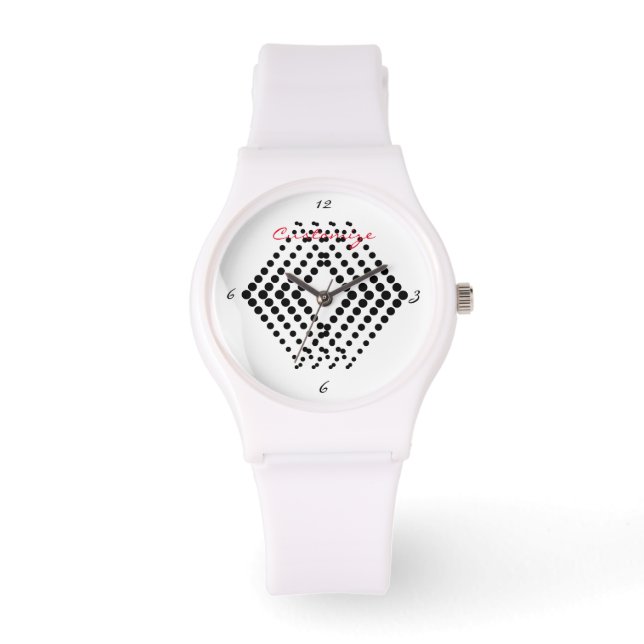Abstracte halve toon pulserende pijlen Chevron Horloge (Voorkant)