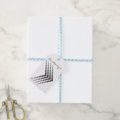Abstracte halve-tooncirkel Zigzag Chevron Cadeaulabel (Met Touw)