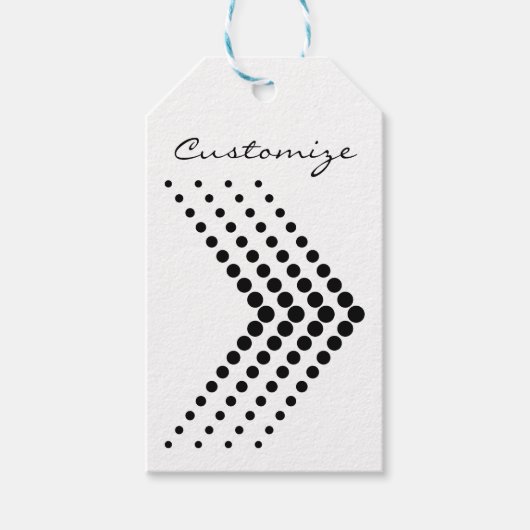 Abstracte halve-tooncirkel Zigzag Chevron Cadeaulabel (Voorkant)