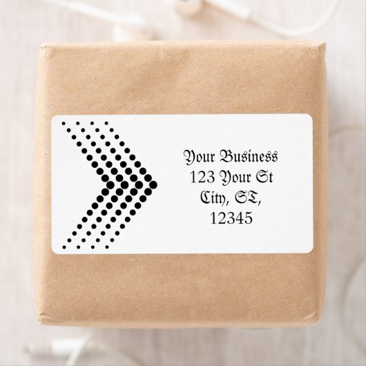 Abstracte halve-tooncirkel Zigzag Chevron Etiket (Insitu)