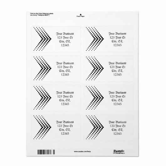 Abstracte halve-tooncirkel Zigzag Chevron Etiket (Full Sheet)