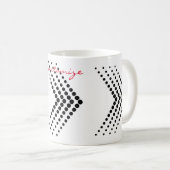 Abstracte halve-tooncirkel Zigzag Chevron Koffiemok (Voorkant rechts)