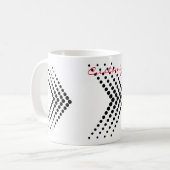 Abstracte halve-tooncirkel Zigzag Chevron Koffiemok (Voorkant links)
