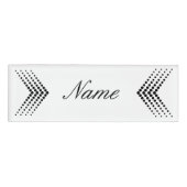 Abstracte halve-tooncirkel Zigzag Chevron Naambadge (Voorkant)