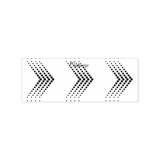 Abstracte halve-tooncirkel Zigzag Chevron Rubberstempel (Gestempeld)