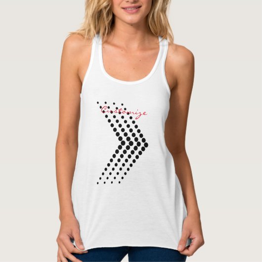 Abstracte halve-tooncirkel Zigzag Chevron Tanktop (Voorkant)