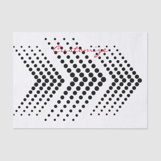 Abstracte halve-tooncirkel Zigzag Chevron Tissuepapier (Voorkant)